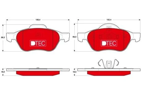 Колодки тормозные RENAULT CLIO/MEGANE 02- перед. TRW GDB1687DTE