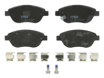 Комплект гальмівних колодок передн (з комплектуючими з гвинтами гальмівного супорта), FIAT 500L OPEL CORSA D, CORSA D/HATCHBACK 0.9-1.6D 07.06- TRW GDB1701