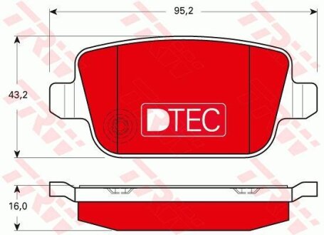 Колодки тормозные FORD MONDEO 4 07- задн.DTEC COTEC TRW GDB1732DTE