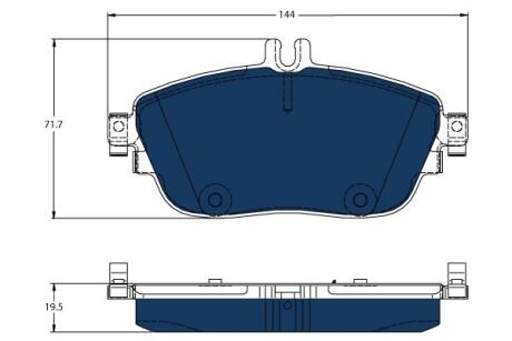 Комплект гальмівних колодок передн ((EN) for electric vehicles), MERCEDES A (W176), B SPORTS TOURER (W246, W242), CLA (C117), CLA SHOOTING BRAKE (X117), GLA (X156) 1.5D-Electric 11.11-12.19 TRW GDB1932BTE