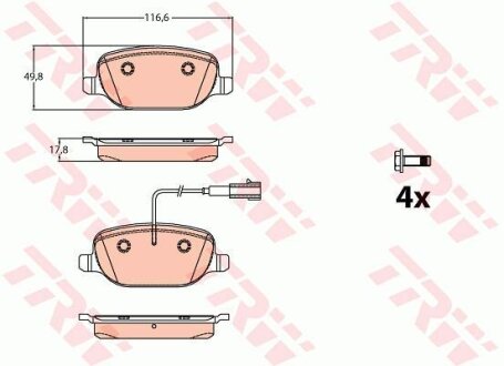 - Гальмівні колодки до дисків TRW GDB2077