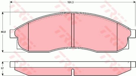 Комплект гальмівних колодок передн, MITSUBISHI L200 NISSAN MAXIMA III, SKYLINE 2.0-3.0 10.88-12.07 TRW GDB3107