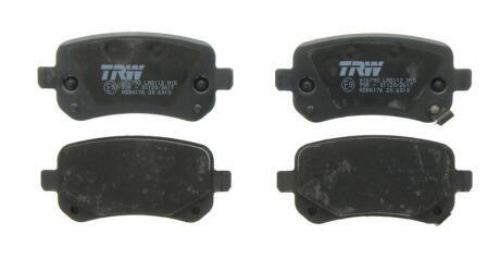 Комплект гальмівних колодок задн, CHRYSLER GRAND VOYAGER V, TOWN & COUNTRY, VOYAGER V DODGE GRAND, JOURNEY FIAT FREEMONT 2.0D-4.0 10.07- TRW GDB4176