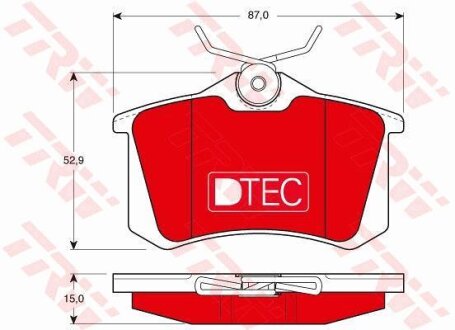 Колодки тормозные VAG/PSA/RENAULT A4/A6/405/605/MEGANE/GOLF/JETTA/PASSAT 83- задн. TRW GDB823DTE
