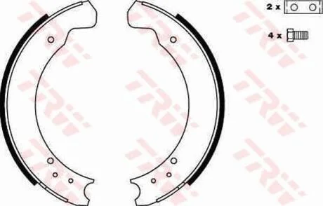 - Гальмівні колодки до барабанів TRW GS6075