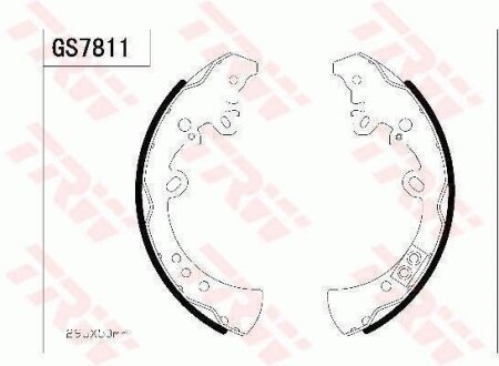 - Гальмівні колодки до барабанів TRW GS7811