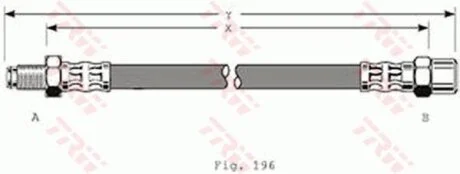 Шланг тормозной MB W140 91-98 перед. TRW PHB352