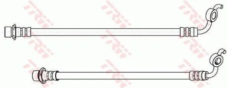 Гальмівний шланг гнучкий задн Прав (довжина 300мм, M10x1/Banjo) TOYOTA RAV 4 III, RAV 4 IV 2.0-3.5 11.05-09.19 TRW PHD1154