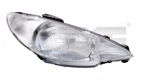 ПЕРЕДНЯЯ ФАРАPEUGEOT 206, 98 - 05 TYC 20-5760-28-2