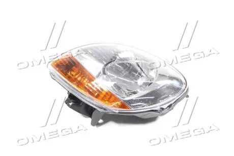 Фара левая Renault Kangoo, Nissan Kubistar (03-) хром/желт. под корректор TYC 20-A362-A5-2B