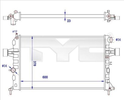 Радіатор, система охолодження двигуна TYC 725-0038-R