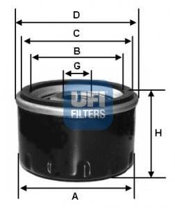 Фільтр масляний Hyundai Accent, Getz, Sonata, Solaris, Tucson 05.04- Kia Ceed (СПЕЦВИКУП) UFI 23.452.00