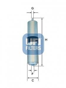Фільтр паливний BMW 2 (F45/F46), X1 (F48) B47/B37 14-> UFI 31.926.01