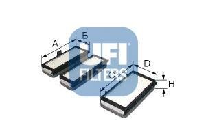 Фильтр салона PSA/FIAT JUMPY/EXPERT/806/SCUDO 96- (упак.3шт.) UFI 53.070.00