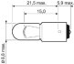 Лампа доп. освещ. ESSENTIAL 12V T4W 4W BA9s (картон) (мин. 10 шт.) Valeo 032223 (фото 2)