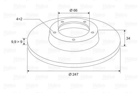 Гальмівний диск Valeo 186200