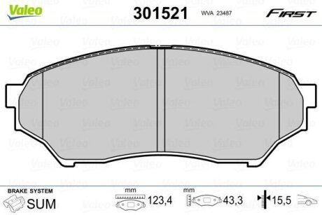 Гальмівні колодки, дискові Valeo 301521