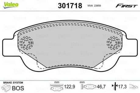 Гальмівні колодки, дискові Valeo 301718