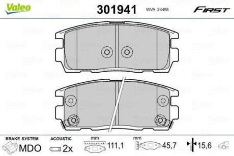 Гальмівні колодки First CHEVROLET/OPEL Captiva/Antara "R "06>> Valeo 301941