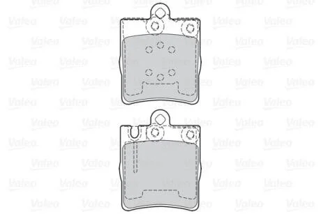 Гальмівні колодки дискові MERCEDES C-Class/CLC/CLK/E-Class/SLF "1,8-4,3 "F "95-11 Valeo 302028