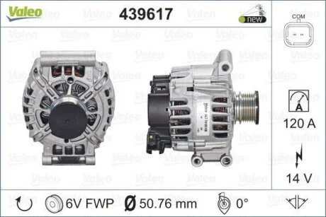 Генератор PSA C3/C4/BERLINGO/207/308 Valeo 439617