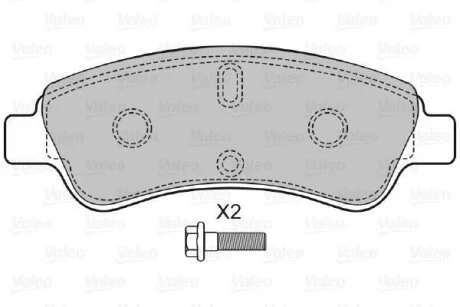 Комплект тормозных колодок, дисковый тормоз Valeo 598464
