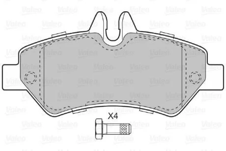 Колодки гальмівні дискові задні, комплект Valeo 598876