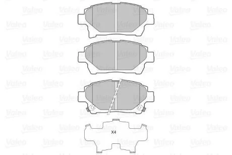 Комплект гальмівних накладок, дискове гальмо Valeo 601060