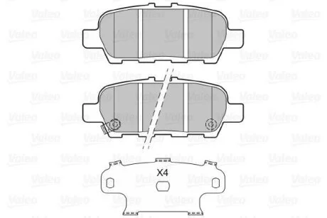 Гальмівні колодки, дискові Valeo 601148