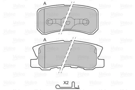 Комплект гальмівних накладок, дискове гальмо Valeo 601321