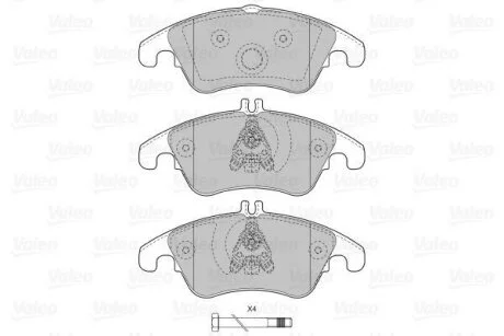 Комплект гальмівних накладок, дискове гальмо Valeo 601388