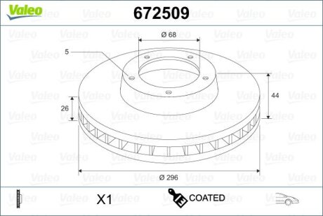 Гальмівний диск Valeo 672509