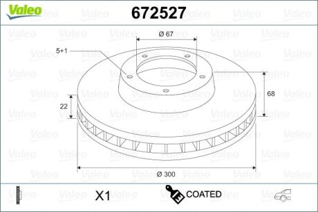 Гальмівний диск Valeo 672527