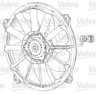 Электродвигатель вентилятора радиатора PSA 500W 396mm (7 лопастей) Valeo 696091