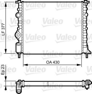Радиатор охлаждения двигателя RENAULT LOGAN/MEGANE 01- 1.4/1.6 Valeo 731378