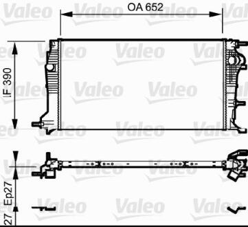 Радиатор RENAULT MEGANE III 08- 2.0I/1.9DCI охлаждения двигателя Valeo 735182