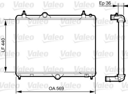 Радіатор охолдження двигуна (MT) CITROEN C5 III PEUGEOT 508, 508 SW 1.6/1.6D 04.09- Valeo 735371