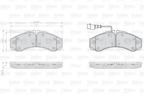 Комплект гальмівних накладок, дискове гальмо Valeo 872000
