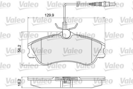 Комплект гальмівних накладок, дискове гальмо Valeo 872124