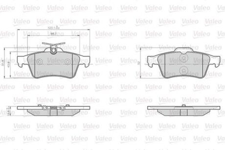 Комплект гальмівних накладок, дискове гальмо Valeo 872137