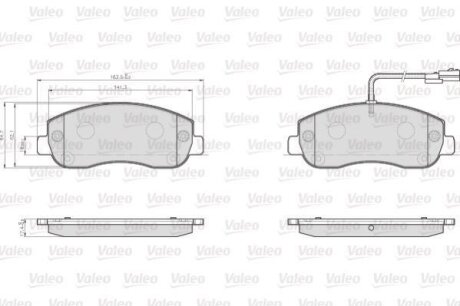 Комплект гальмівних накладок, дискове гальмо Valeo 872147