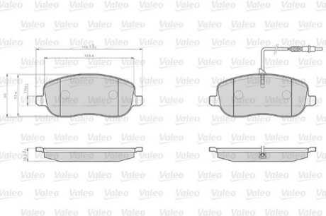 Комплект гальмівних накладок, дискове гальмо Valeo 872261