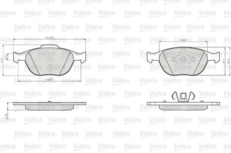 Комплект гальмівних накладок, дискове гальмо Valeo 872440
