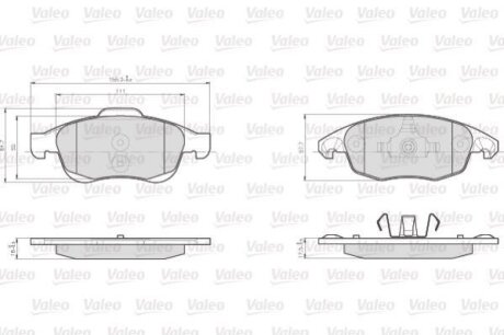 Комплект гальмівних накладок, дискове гальмо Valeo 872538