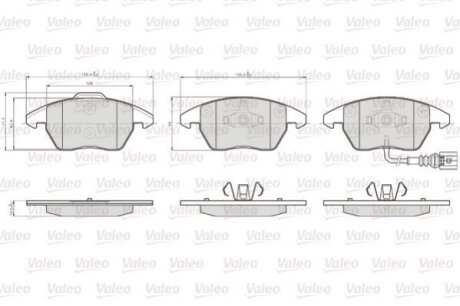 Комплект гальмівних накладок, дискове гальмо Valeo 872587