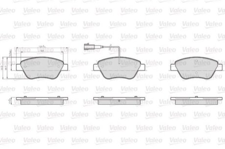 Комплект гальмівних накладок, дискове гальмо Valeo 872705