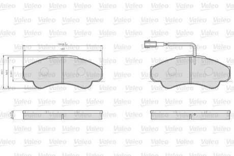 Комплект гальмівних накладок, дискове гальмо Valeo 872919