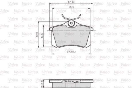 Комплект гальмівних накладок, дискове гальмо Valeo 872960