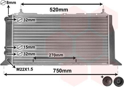 Радіатор AUDI80/90/COUP/CABR 86-91 Van Wezel 03002026