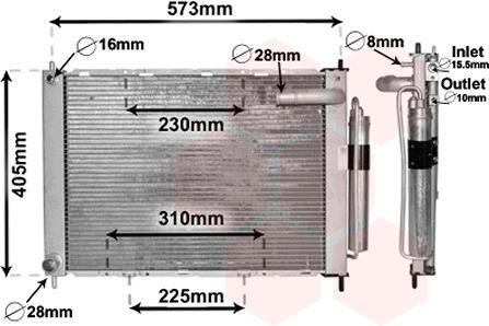 Радіатор кондиціонера Van Wezel 1300M370